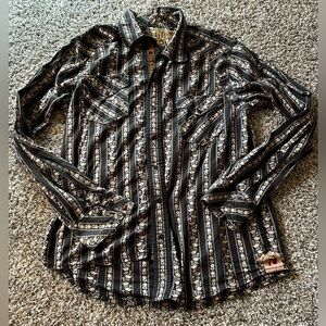 Southern Thread Floral Western Shirt Size Medium